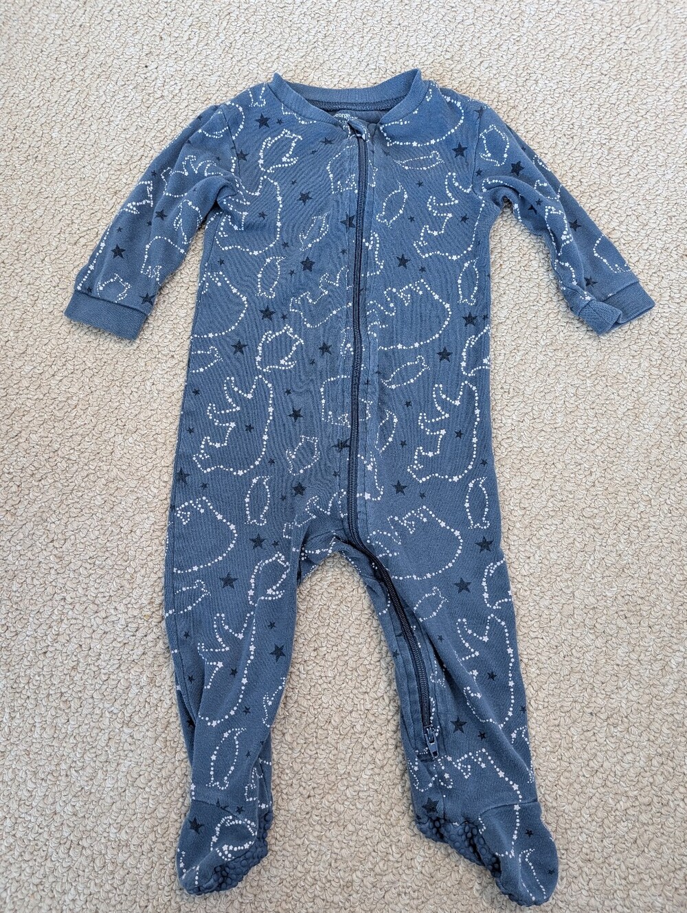 George Cotton Sleeper Grip Footie Size 6-12 Months